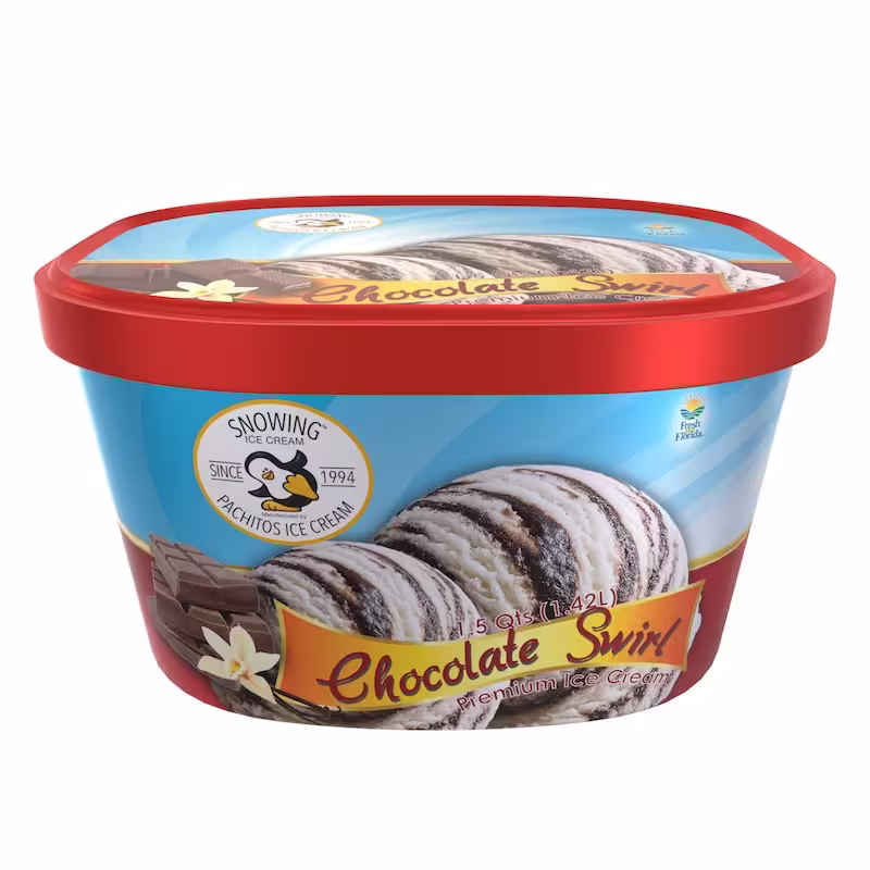 Chocolate Swirl ice cream container from Pachitos Ice Cream