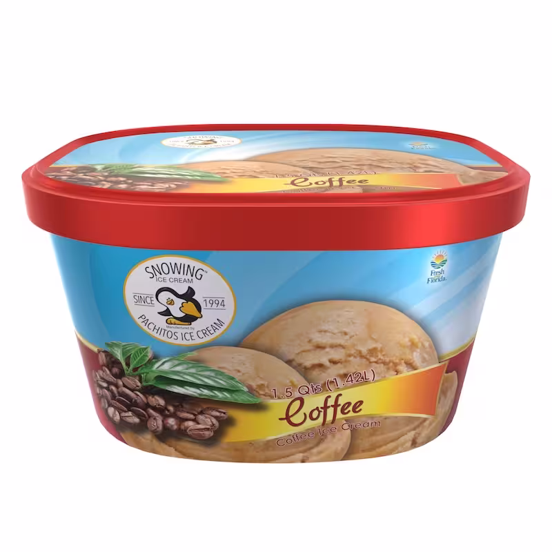 Coffee ice cream container from Pachitos Ice Cream