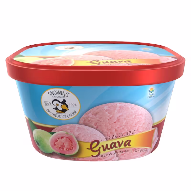 Guava ice cream container from Pachitos Ice Cream