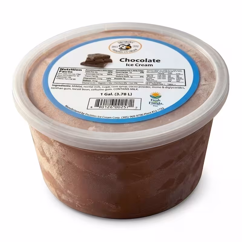 One gallon of creamy chocolate Ice Cream